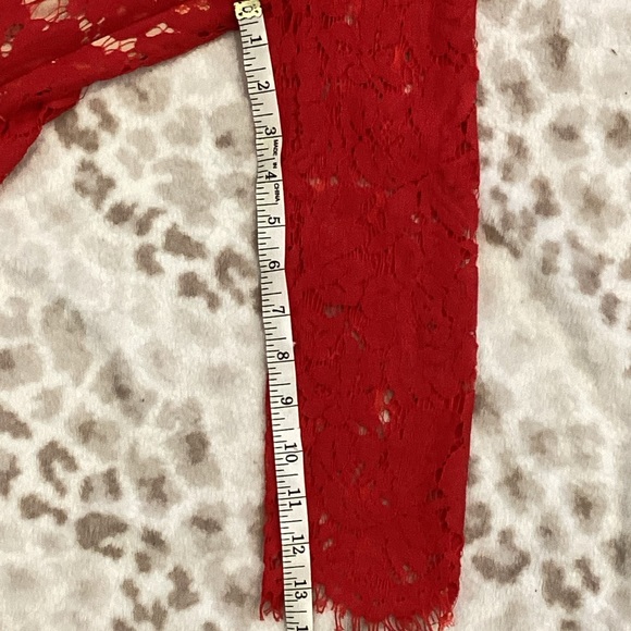 ❤️EVERLY❤️ Anthropologie Red Lace Two Piece Dress (Cropped Top and Skirt) Size S - Picture 11 of 16